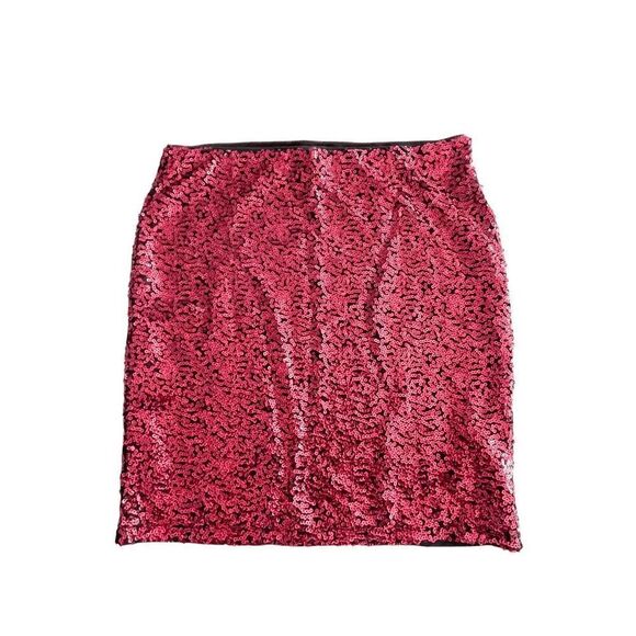 Divided X H&M Women's Red Sequin Pencil Mini Skirt Size S - Picture 1 of 7